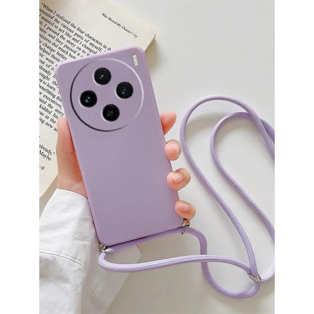 For Xiaomi Redmi 14C 4G 14 C 14R Soft Lanyard Crossbody Necklace Strap Cord Chain TPU Case for Redmi 12C 13C 5G 14C Silicone Soft Cover