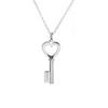 TIFFANY &CO. Keys Series Heart-Shaped Key Silver Pendant 925 Silver Necklace Women's Silver 35483853-Silver F