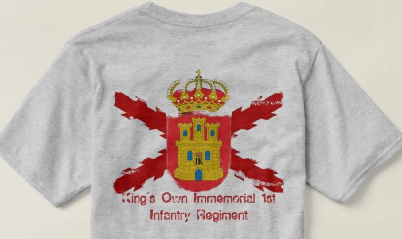 

Spanish Royal Household Troops King´s Own Immemorial 1st Infantry Regiment TShirt 100 Cotton Short Sleeve ONeck Mens T Shirt 4XL