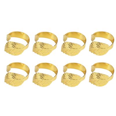 8pcs Napkin Ring Set Exquisite Maple Leaf Electroplating Reusable Napkin Rings Buckles for Kitchen Dinner Party Golden
