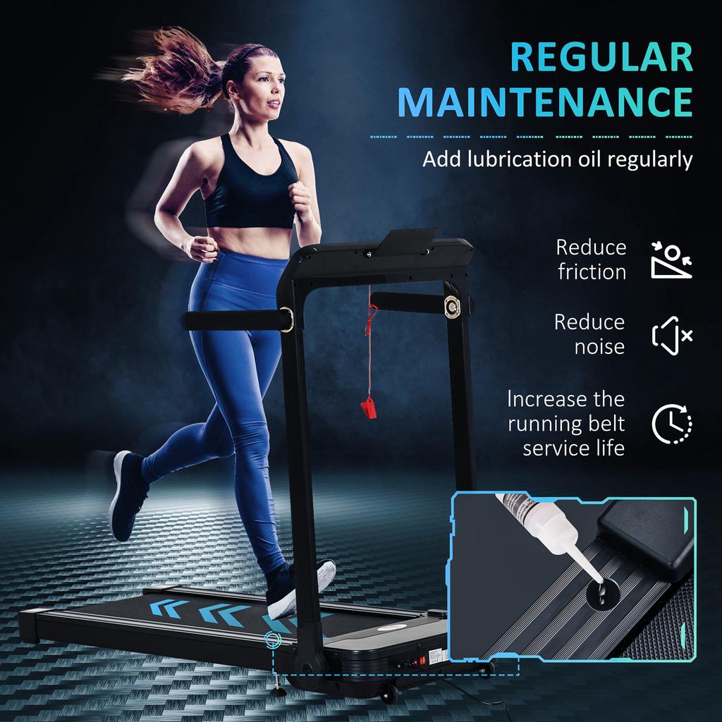 Folding Treadmill, 1.85HP Installation-Free Walking Jogging Running Machine, 12KM/H with 12 Pre-Programs and LED Display for Home Gym Office