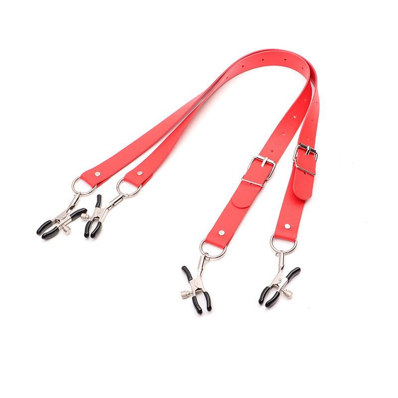 Women's Leather Thigh Strap Nipple Clamps: Multi-Purpose Adult Bondage Toys