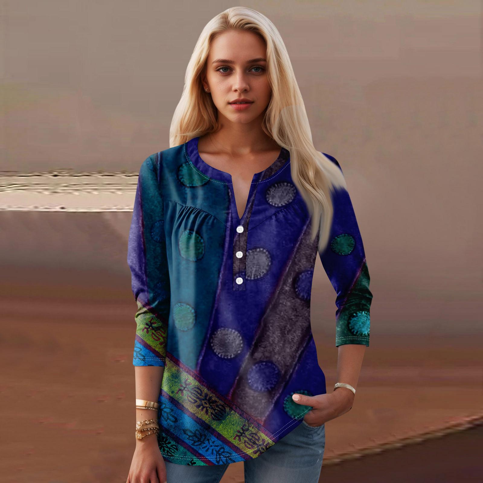 

Женская мода повседневный топ с длинным рукавом и круглым вырезом с цветочным принтом XXXL