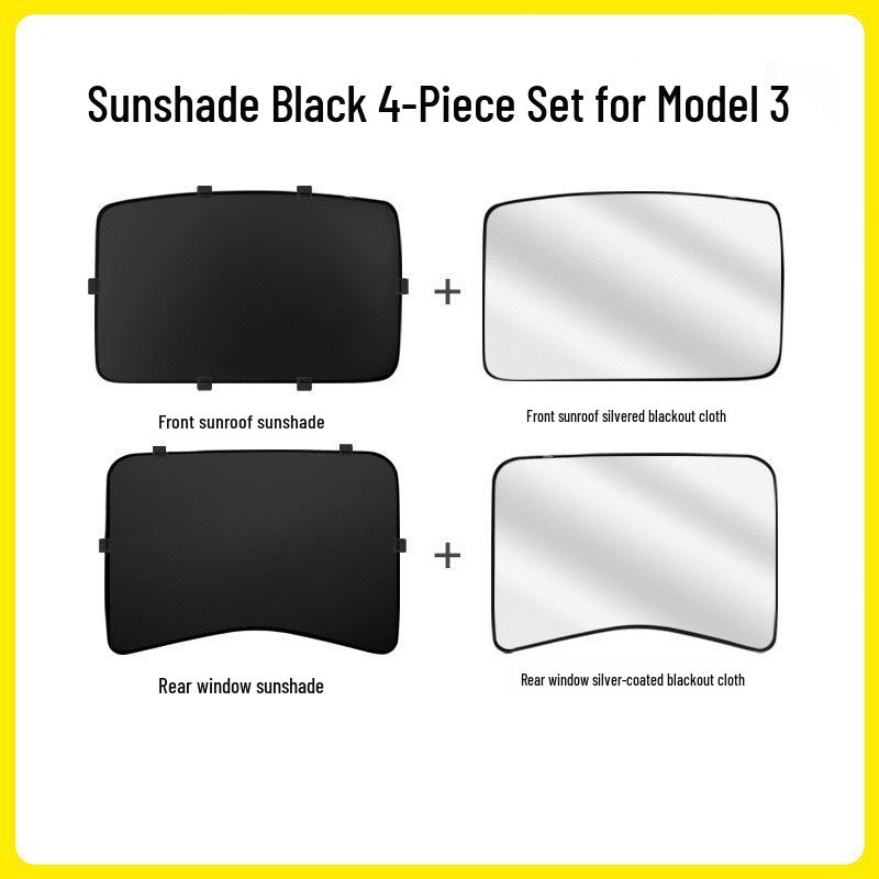 Sunshade Sunroof Cover for Tesla Model Y/L/3 - Heat Insulation & Blackout Protection
