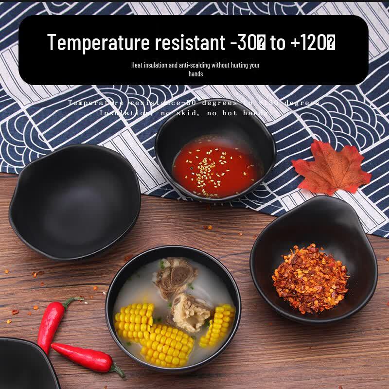 Qianxing A5 Frosted Black Melamine Bowls
