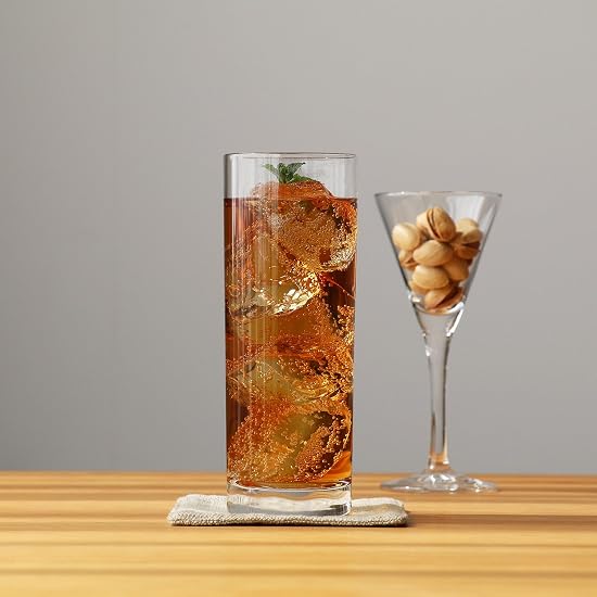 ADERIA Prologue Collin 12 Cocktail Glass, 360ml, Set of 6, Made in Japan, Stylish, Tasting, Party, C