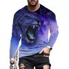 Long Sleeve Lion Abstract Pattern Mens Street T Shirt Spring Autumn 3d Animal Print Fashion T Shirt Street Loose Mens Casual Top