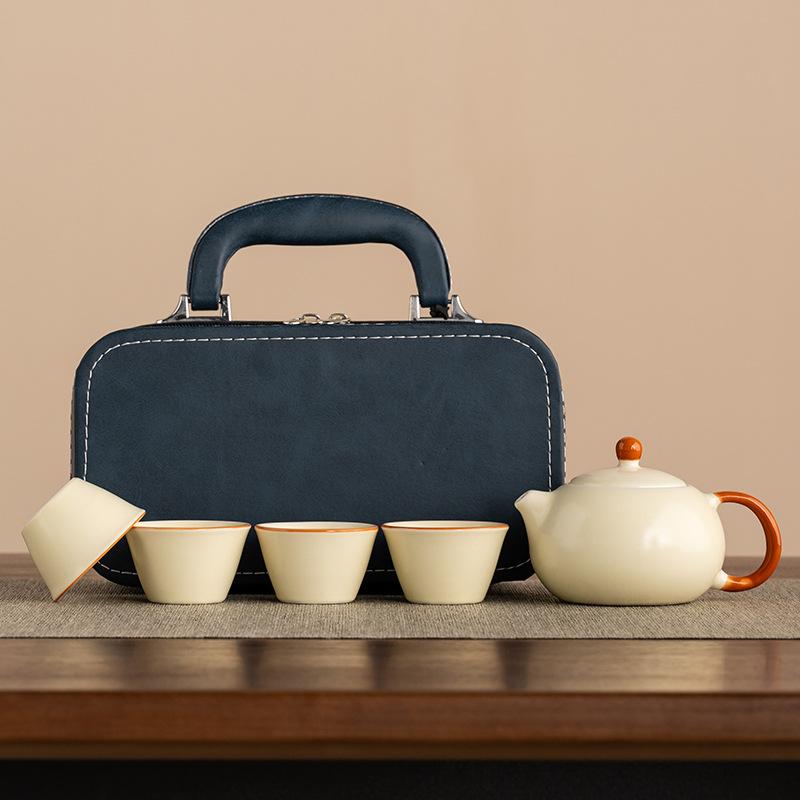 Travel Kung Fu Tea Set Portable Outdoor Cover Bowl Teacup Household Simple Business Gifts