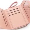 Versatile Embroidered Love Women's Wallet Zipper Buckle PU Leather Card Bag Large Capacity Mini Clutch Ladies