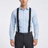 3.8cm Wide Work Suspenders with 3 Gripper Clasps Elastic Pants Braces  Business