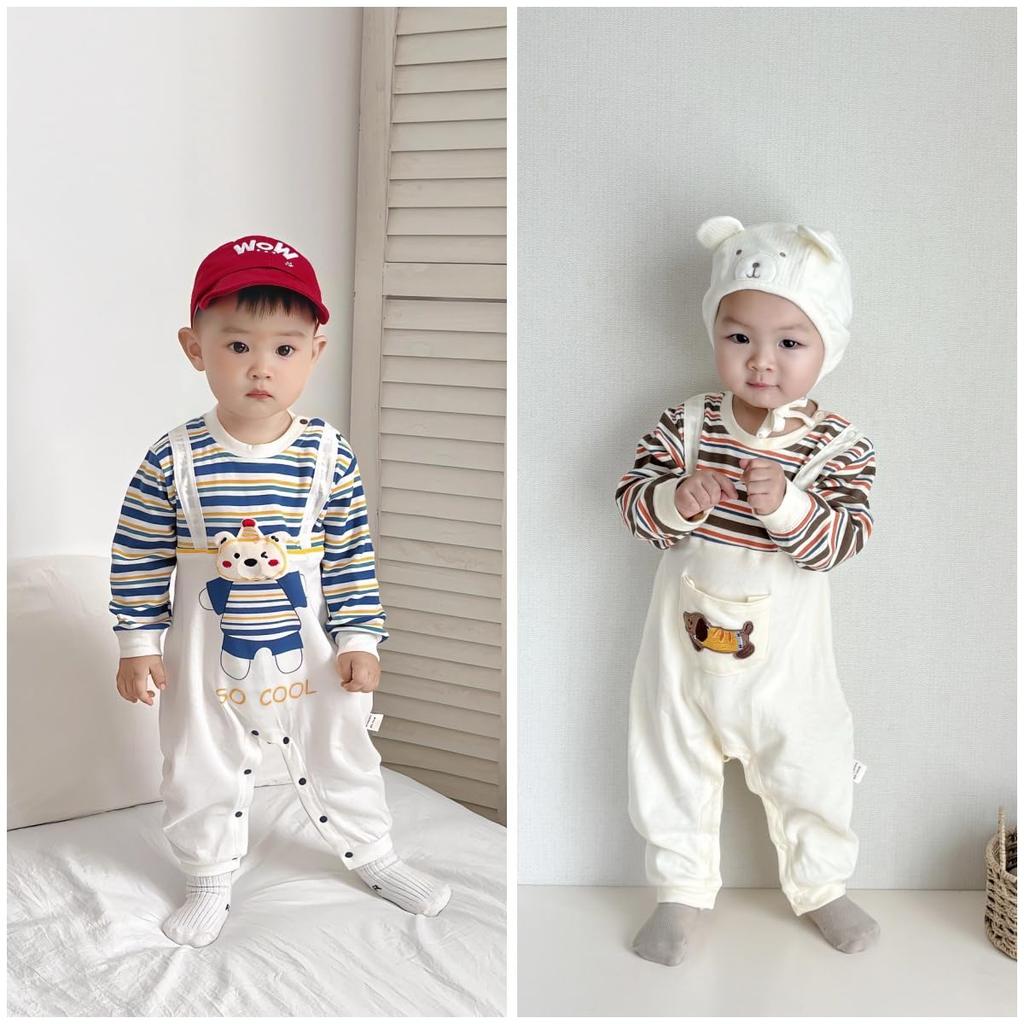 YIN OON Baby Long Newborn Cute Animal Spring Front Baby Brown Stripes Dog Size 80 Clothes, Fall/Winter Coverall/Romper, Sleeve, Girls/Boys Pajamas,
