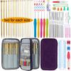 Mdoker 95pcs Knitting Needles Kit&Crochet Hooks Set 36 Straight Bamboo Knitting Needle 12 Small Size Lace Crochet Hook 5 Ergonomic Crochet Needles