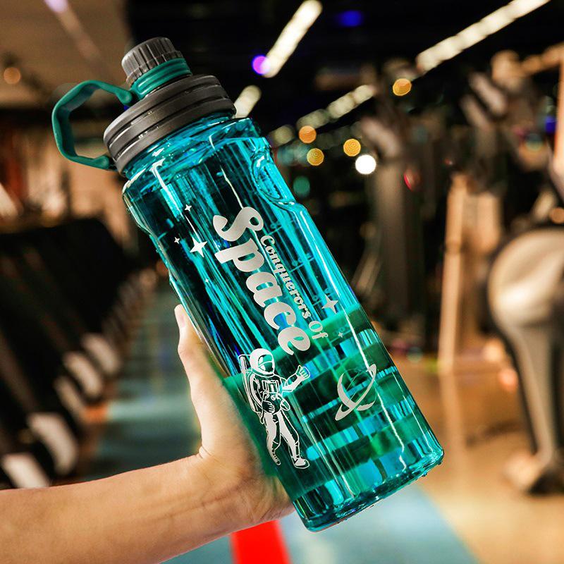 1100ML-3000ML Large Capacity Water Bottle with Straw Outdoor Portable Sports Water Bottle Summer Fitness Plastic Water Bottle 1100ml зелёный