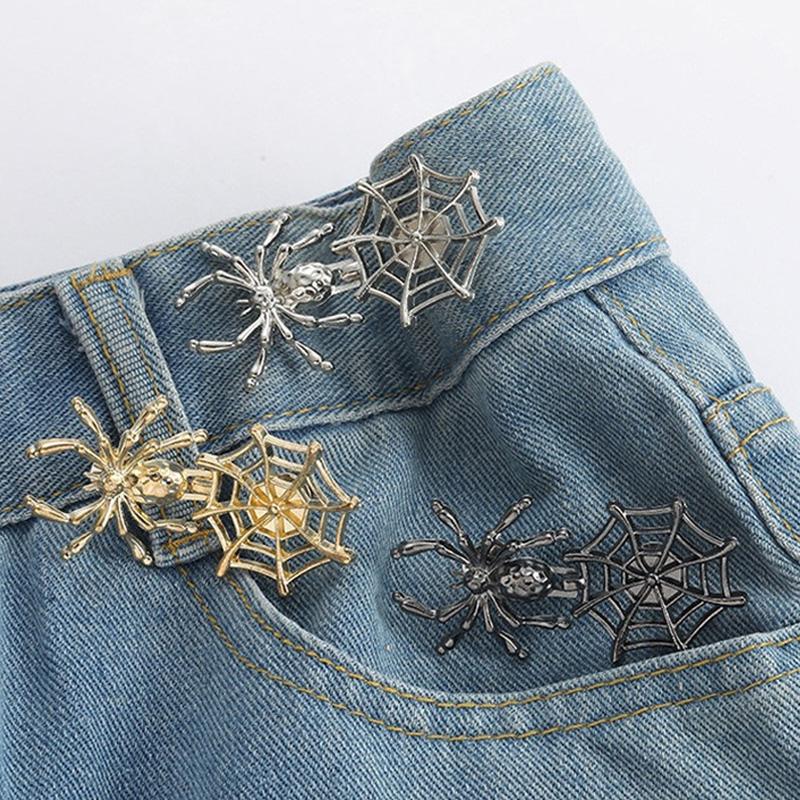 1 Stück Spinnennetz Verstellbarer Hosenbundknopf Abnehmbarer Knopf Perfekte Passform Jeans Schnalle Bundverenger Bekleidungszubehör
