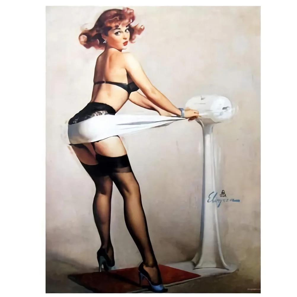 Vintage Metal Signs Pinup Girls Wall Decor for Bathroom Laundry Man Cave Home Bars Garage Cafe Clubs Retro Posters Plaque