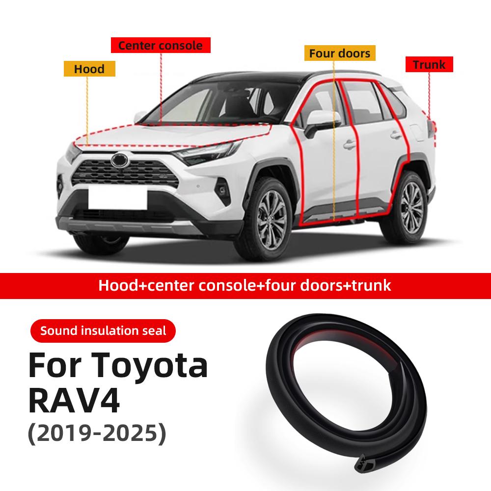 

Звукоізоляційний комплект ущільнювачів дверей для Toyota RAV4 - 2024 2025 Гумова ущільнювальна стрічка від протягів Комплект для шумоізоляції від вітру Захисна стрічка One Set