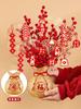 Chinese New Year Decoration Flower Basket, Christmas Red Berry Branches and Artificial Plants, Wedding, Dining Table Decoration