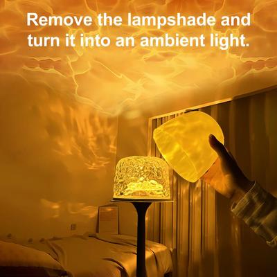 Desk Lamp Rechargeable Led Night Light with Remote Control Dimmable 16 Colors Water Ripple Ambient Bedside Lamp Set