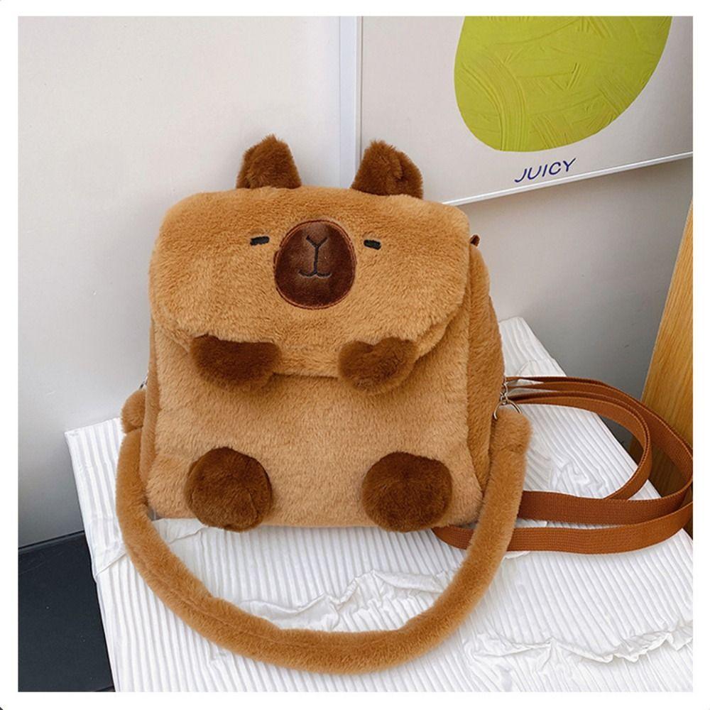 Siamese Cat Plush Backpack Kawaii Cartoon Shoulder Bag Gift Capybara Crossbody Bag  Children