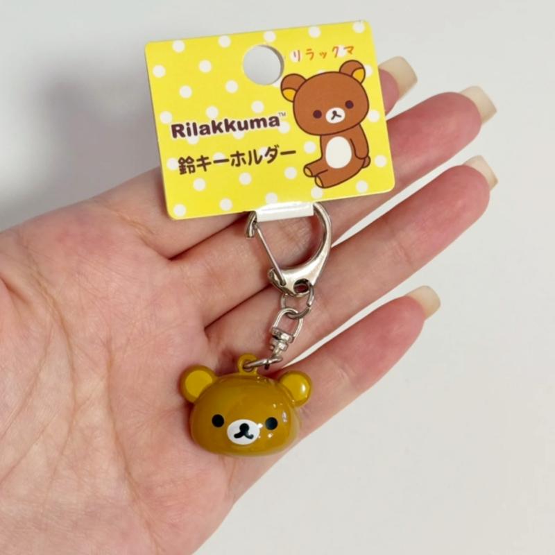 Mini Sanx Rilakkuma Keychain Kawaii Korilakkuma Jingle Bell Backpack Pendant Mount Fuji Cartoon Bear Decoration Bag Charm Gifts