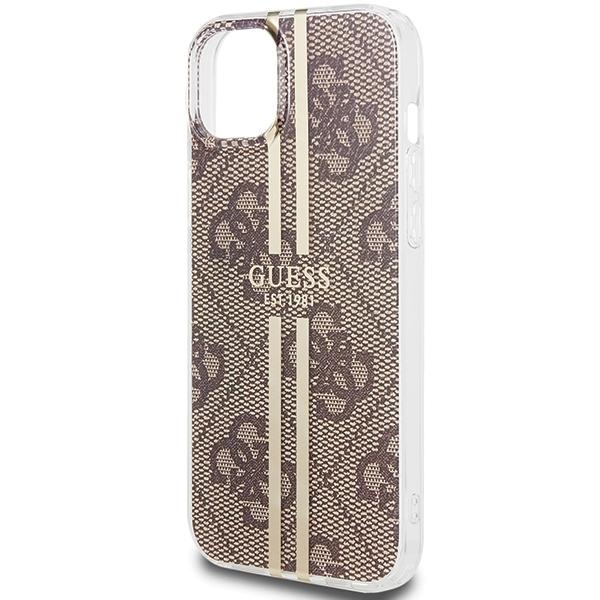 Guess Guhcp15Mh4Psegw Iphone 15 Plus / 14 Plus 6.7 Brązowy/Brown Hardcase Iml 4G Złoty Pasek