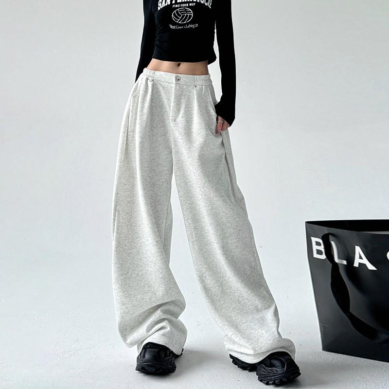 American High Street Damen Graue Weitbeinige Freizeithose 2025 - Frühling/Herbst Trend