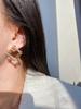 Shining Zircon Splicing Metal Chain Stud Earrings Cold Wind Hollow Geometric Rhombus Earrings Silver Needle 118