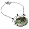 Prehnite, Diopside Handmade 925 Sterling Silver Jewelry Necklace 18" M9Q91