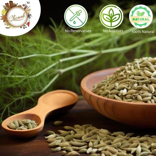 Chounk Premium Whole Sauff Fennel Seeds | Organic Fennel Seeds | Moti Saunf with No Preservatives & No Additives | Mouri saunf 500gm
