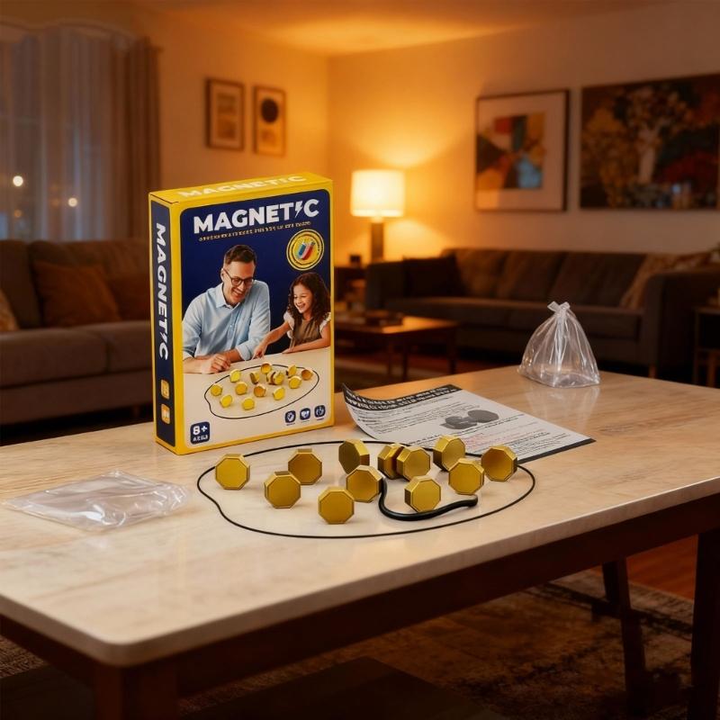 Magnetic Chess Game, Magnetic Chess Set with Pieces, String, Magnetic Chess Strategy Game, Portable Intellectual Battle & Strategy Board Game, for