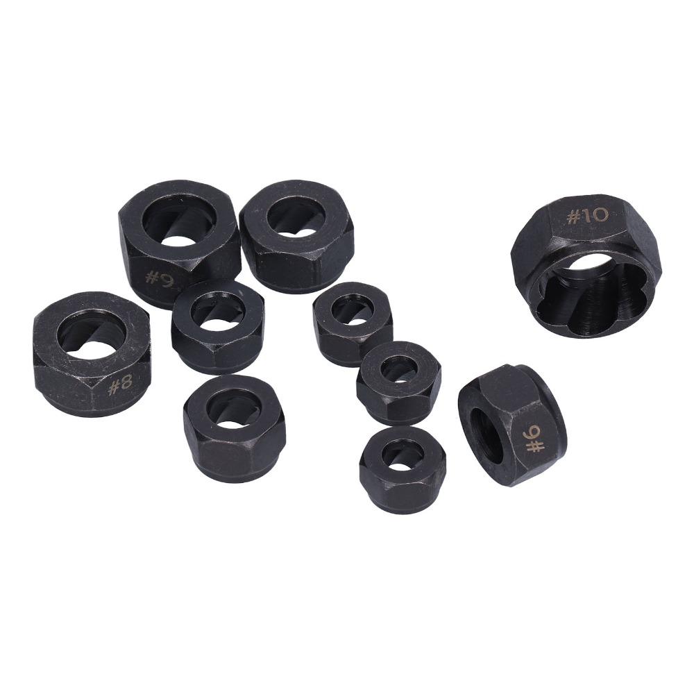 10 PCS 9-19mm Nut Remover Set Impact Socket Wrenches Tool  Industrial Disassembling