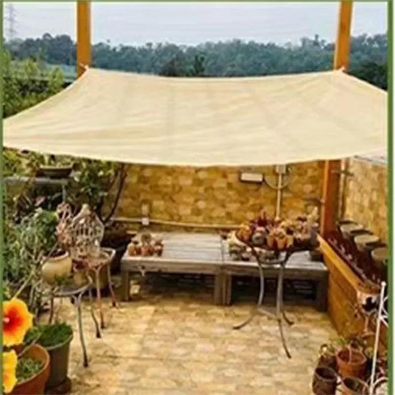 Beige sunshade net, foreign trade sunscreen, cross-border sunshade net, beige four-corner sunshade sail.