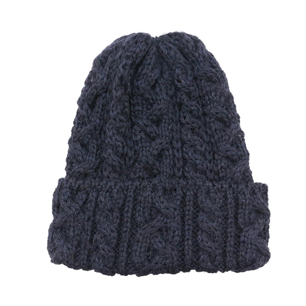 HIGHLAND2000 BOBCAP Knitted hat Beanie British Wool Navy [HIGHLAND2000] 100% [Used]
