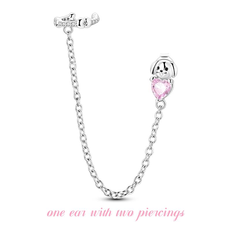 Fashion Spring Series Earrings For Women 925 Silver Color Butterfly Dragonfly Flower Heart Shaped Ear Studs Fine Jewelry Couple