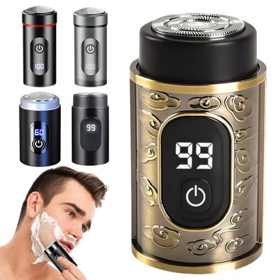Mini-Elektrorasierer mit Digitalanzeige, wiederaufladbar über USB, wasserdicht, nass und trocken, tragbar, für unterwegs, Rasierapparat für Männer, Bartschneider, Haarentfernungswerkzeug