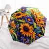 Colorful Sunflower Garden Fabric - Vibrant Floral Home Decor PanelUmbrella, Portable 3-Fold Compact Umbrella for Men & Women Gift