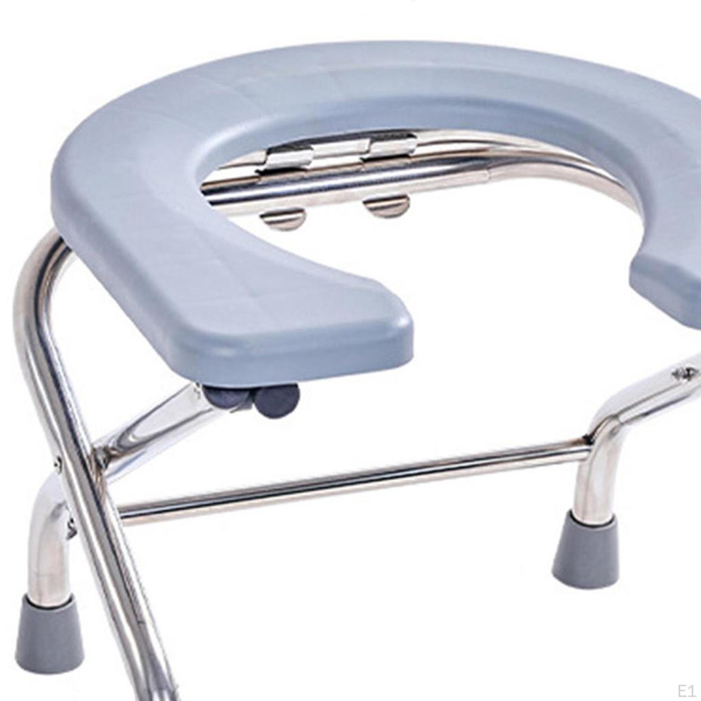 Elderly Squat Toilet Seat Stool Commodes Chair, Washable Frosted Board, Portable Folding