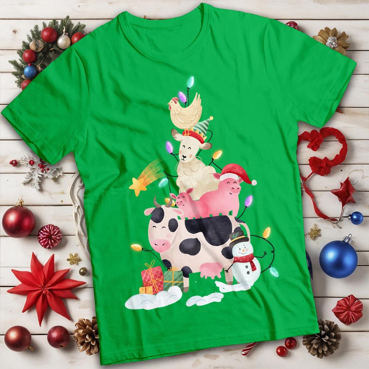 

Christmas Tree T-Shirts Farm Animal KIDS Tee #MC 160