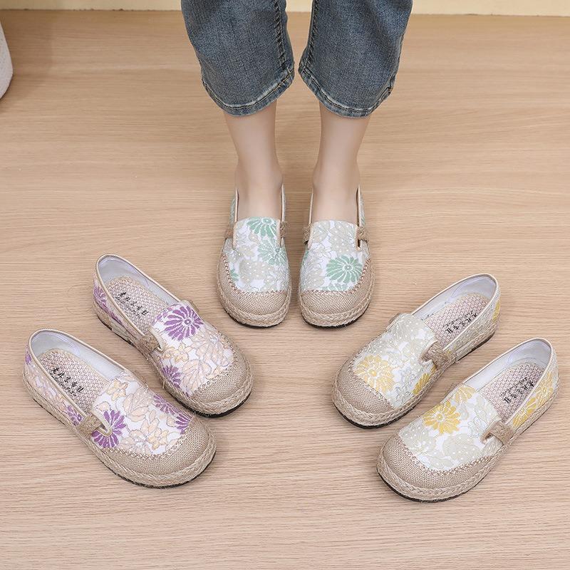 Shoes women's spring new casual single shoes shoes breathable and wear-resistant round head one-pedal women's shoes