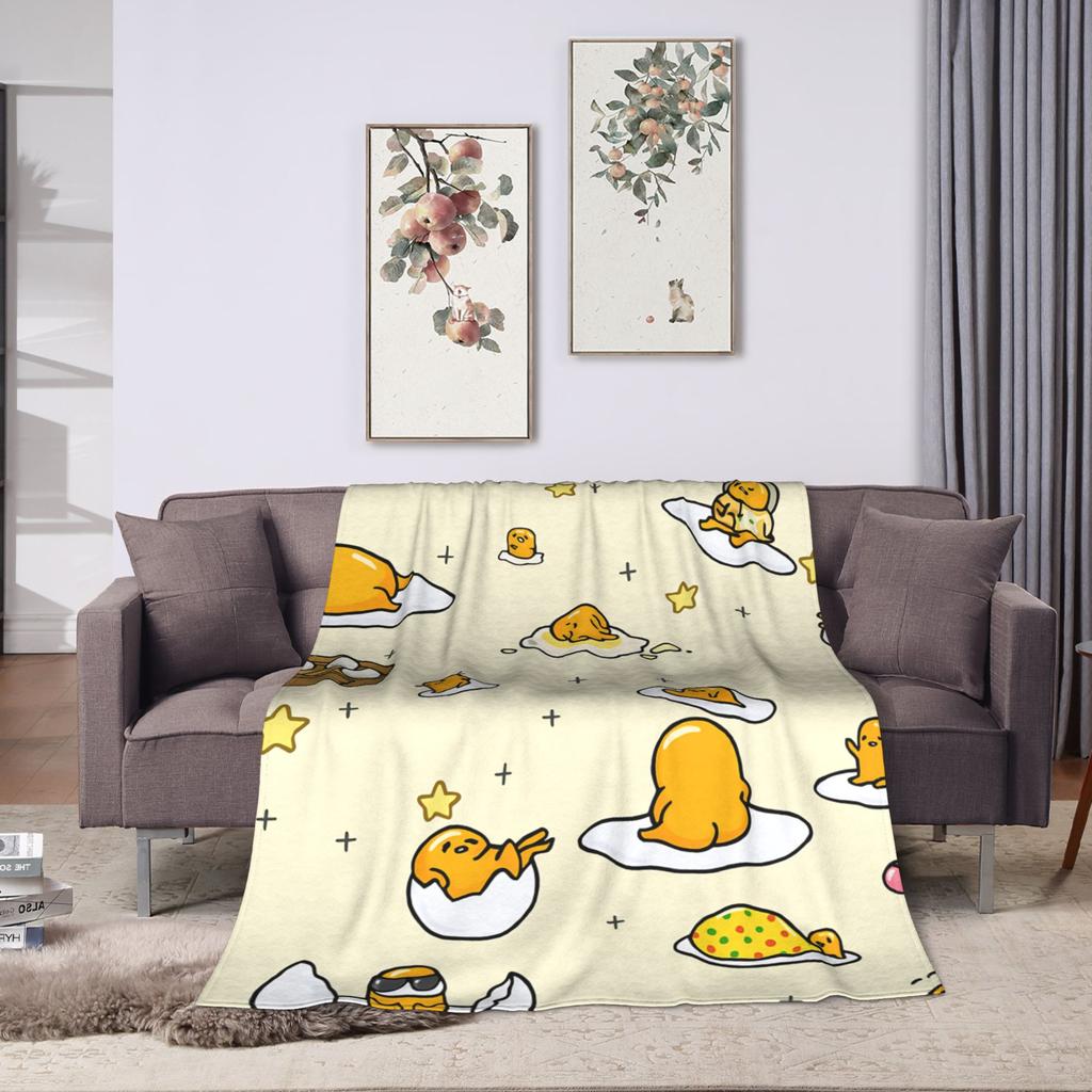 Lazy Egg Gudetama Flannel Blankets Winter Super Warm Throw Blanket for Child Bedroom Funny Bedspread Sofa Bed Cover