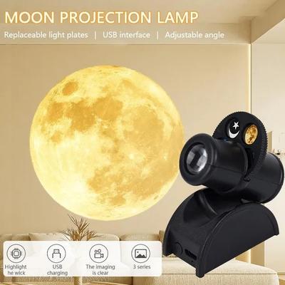 Mini Earth Moon Projector Lamp Star Projection Light Planet Projector Background Atmosphere Led Night Light for Bedroom Wall Decor