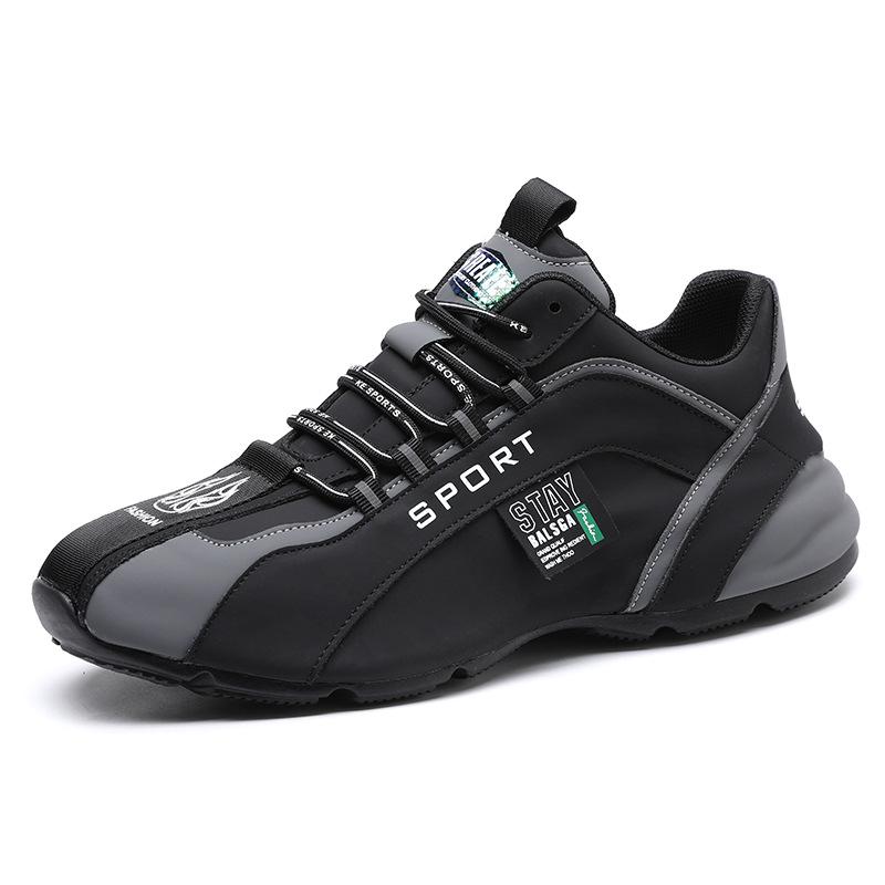 

Мужская обувь Весенне-летняя новая спортивная обувь из натуральной кожи Кожаная сумка на толстой подошве Мужская обувь Обувь для папы Маленькие белые туфли 44 чёрный