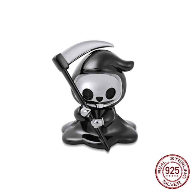 925 Sterling Silver Halloween Cartoon Pumpkin Ghost Cute Cat Beads Fit Original Fashion Bracelet Charm Women Diy Jewelry Gift