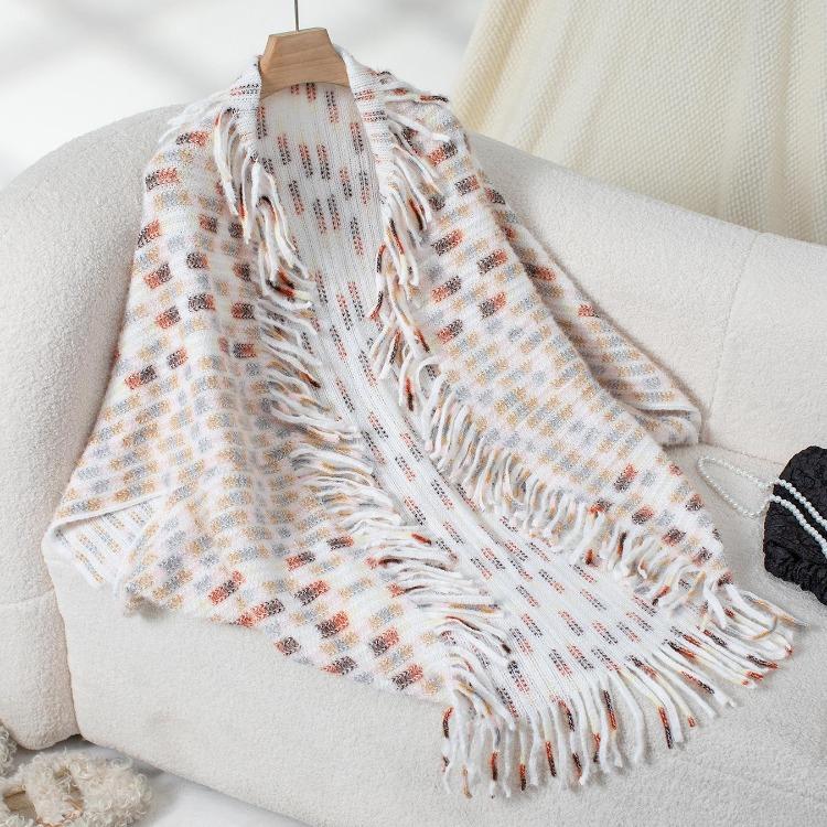 Autumn Winter Women Loose V Neck Bat Sleeve Cross Border Cloak Cardigan Sweater Knitwear