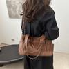 Large Capacity Commuting Handbag Retro Underarm Tote Bag Fashionable PU Shoulder Bag  Women