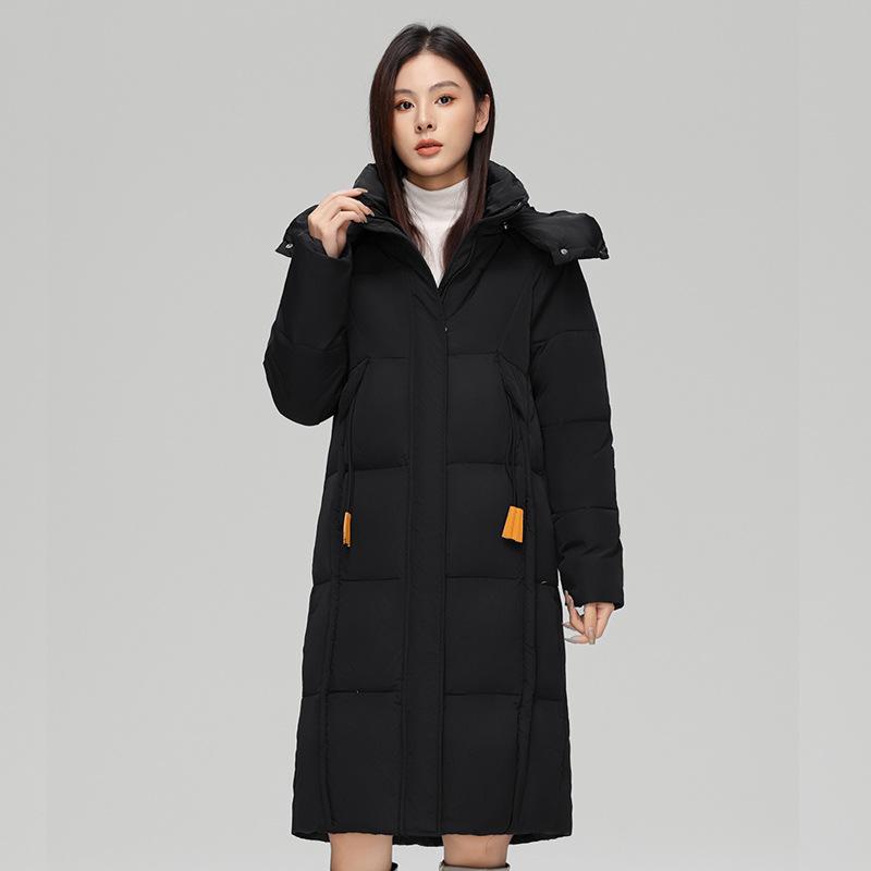 Giacca Invernale da Donna Stile Coreano con Cappuccio e Cappotto Lungo Caldo Largo
