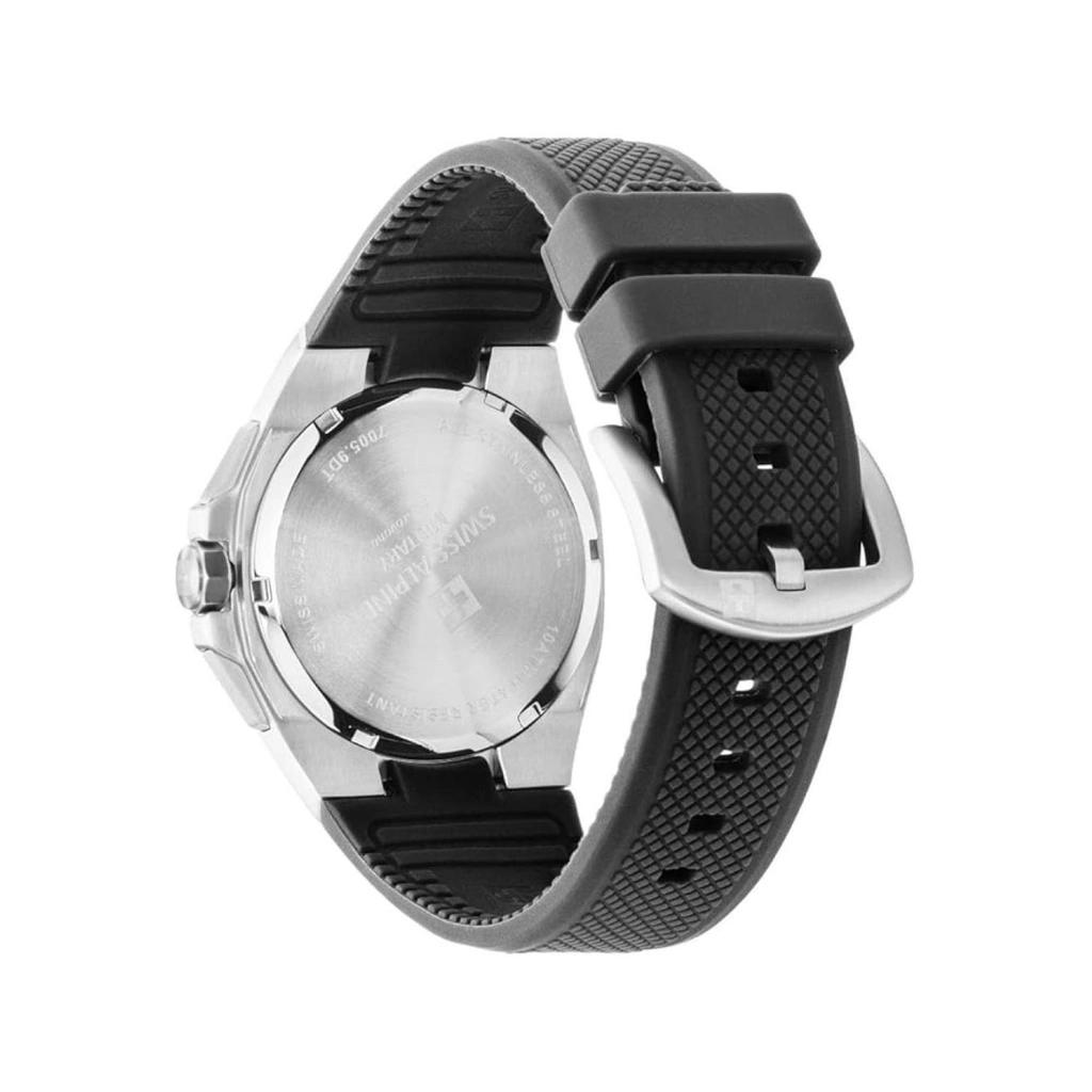 Swiss Alpine Military Typhoon Chrono Polyurethene Strap Black Dial Quartz 7005.9837 100M Men's Watch