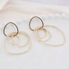 New Exaggerated Big Small Circles Hanging Earrings for Women Irregular Rounds Pendants Female Drop Earrings Rock Jewelry