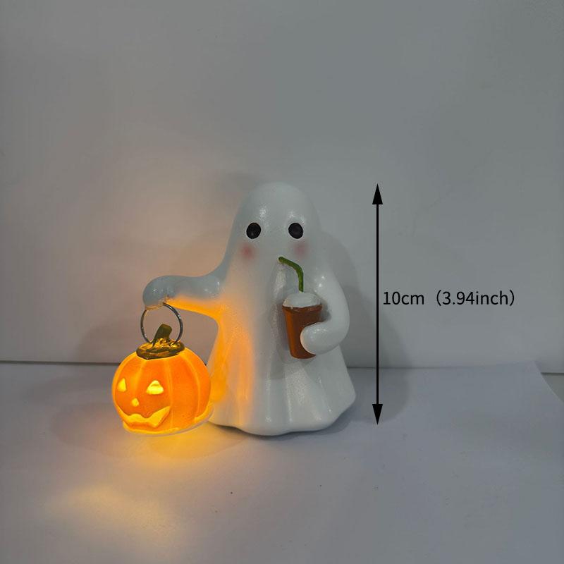 

Cute Ghost Halloween Decoration Nightlight Resin Home Decor Items Creative Crafts Atmosphere Halloween Decorations Home Decor