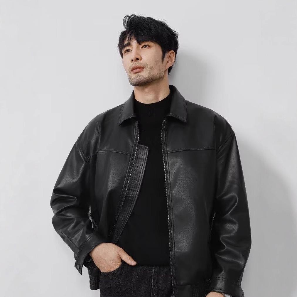 Chaqueta de Motocicleta de Cuero PU de Moda para Hombre con Solapa Genial - Colección Primavera y Otoño